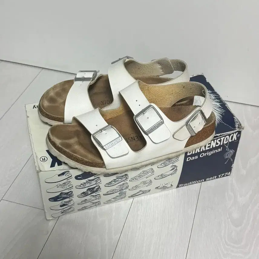 [BUNJANG] Birkenstock Milano White Sandals Size 230 / 버켄스탁 밀라노 화이트 샌들 (230)
