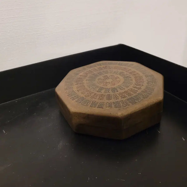 [BUNJANG] Octagonal Brass Container with Longevity Inscriptions / (골동품) 팔각 백수도 황동합