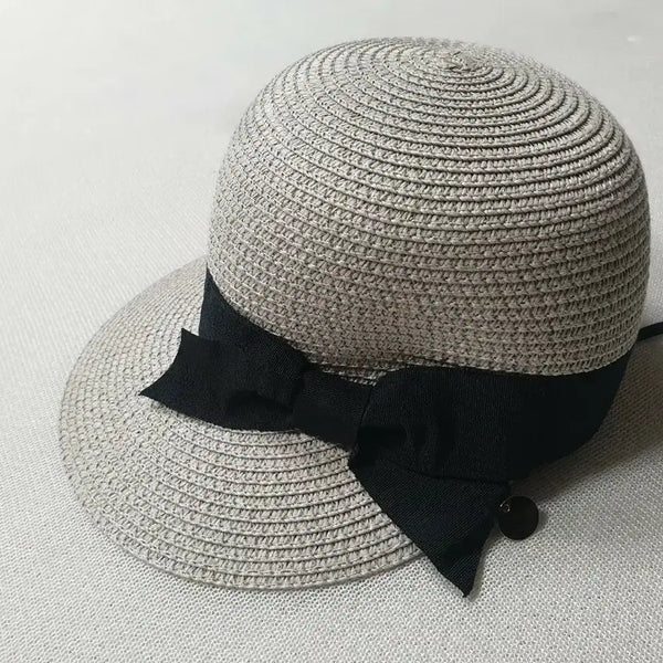 [BUNJANG] Ribbon Detail Straw Bucket Hat (55-56cm) / 리본 장식 모자 55~56센치