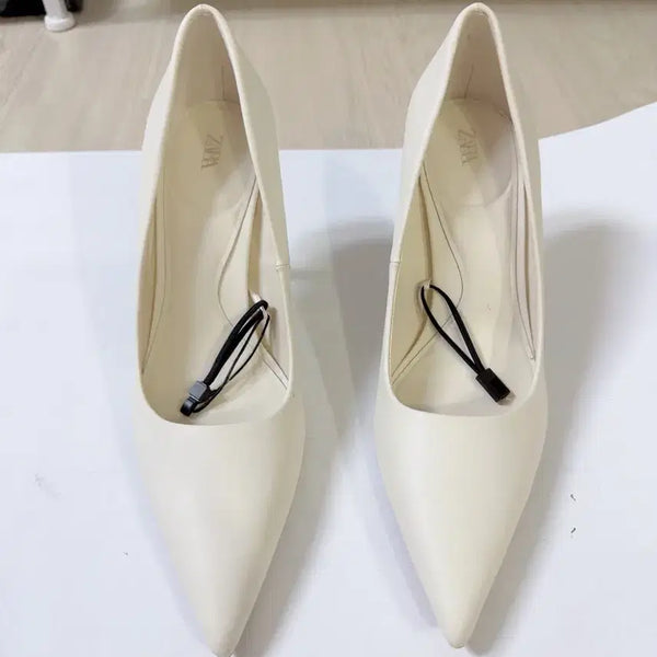 [BUNJANG] ZARA Ivory Pointed Toe Pumps / 자라 아이보리 힐