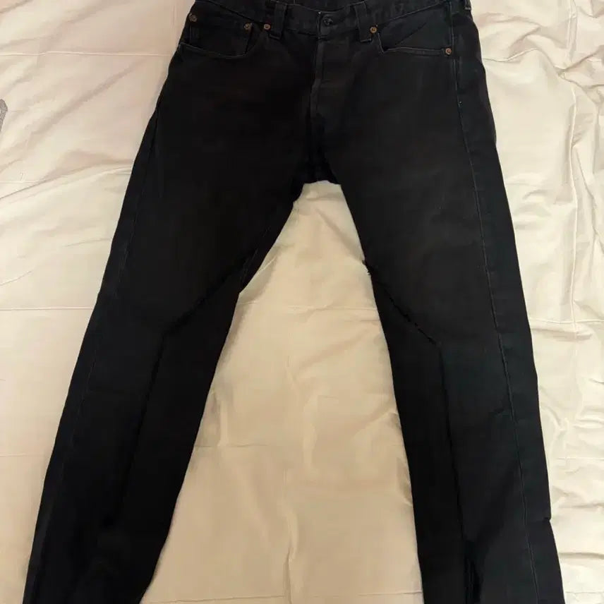 [BUNJANG] Oldpark Black Denim Jeans Cut-off Hem / oldpark 데님 청바지