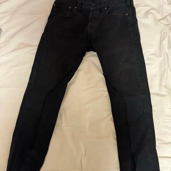 [BUNJANG] Oldpark Black Denim Jeans Cut-off Hem / oldpark 데님 청바지