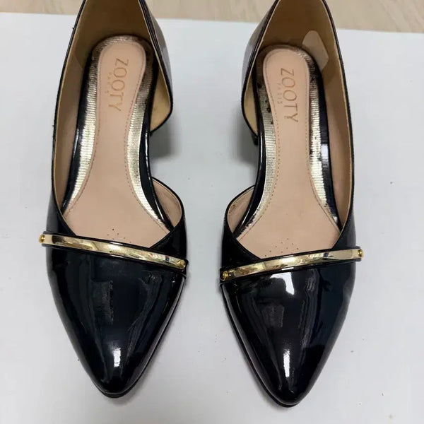 [BUNJANG] ZOOTY Black Enamel Flat Shoes / ZOOTY 검정 에나멜 플랫 슈즈