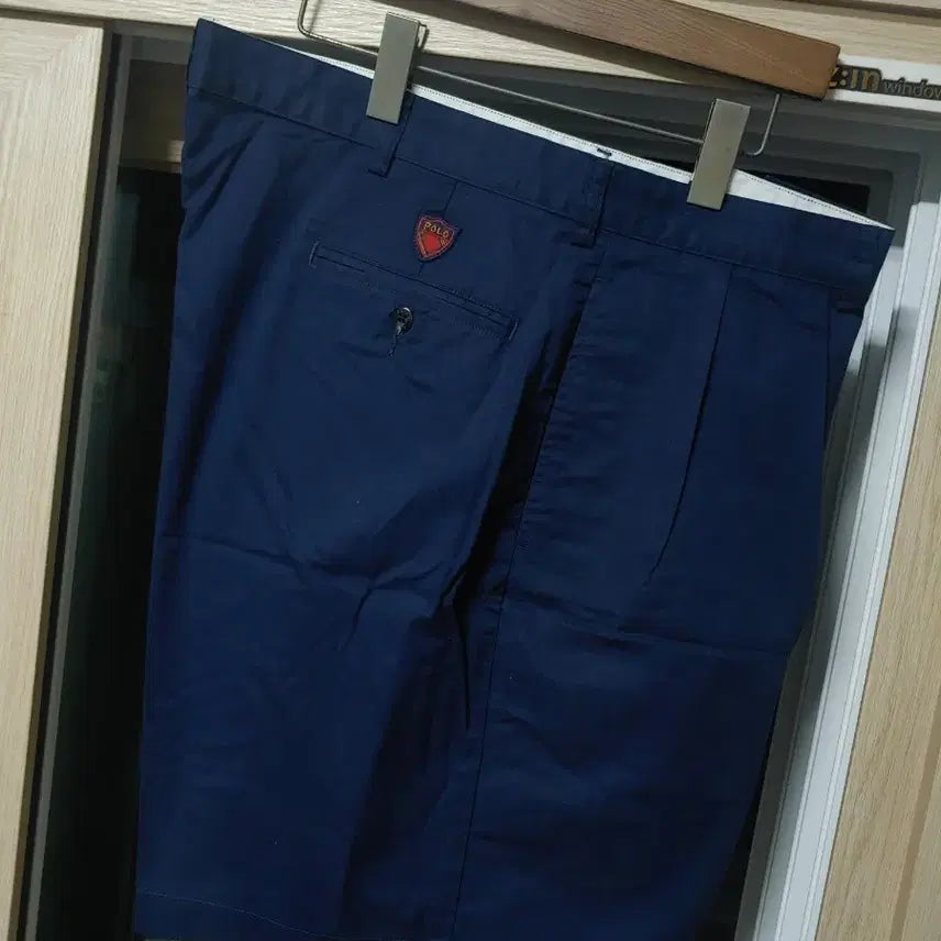 [BUNJANG] Polo Ralph Lauren Shield Patch Twill Shorts Navy / 폴로 랄프로렌 방패 패치 반바지(38~40)