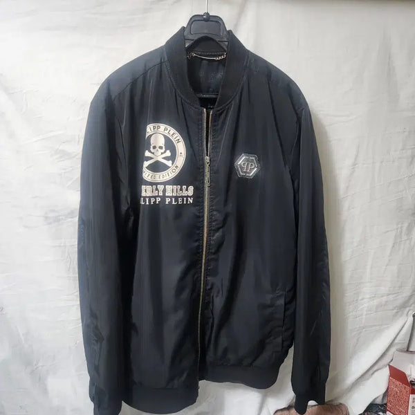 [BUNJANG] Philipp Plein Black Skull Print Bomber Jacket XL / 필립플레인 블랙 봄버 자켓 XL