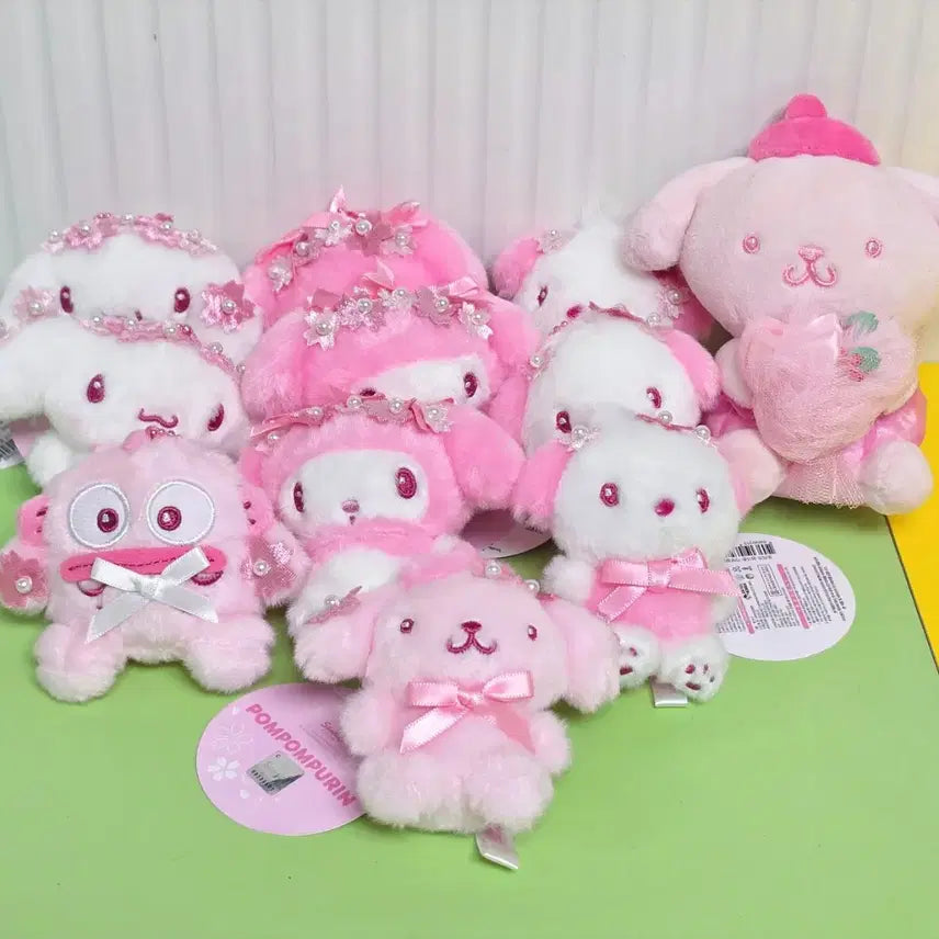 [BUNJANG] Sanrio Cinnamoroll Cherry Blossom Edition Pink Tone Series Plush Keychain / 산리오 시나모롤 벚꽃 에디션 핑크톤 시리즈 인형 키링 새상품