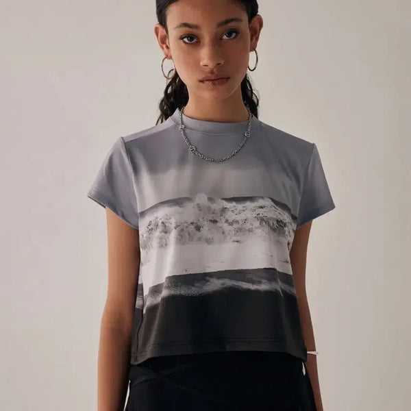 [BUNJANG] Trimingbird Summer Wave T-shirt Light Blue Gray / [새상품] 트리밍버드 summer wave t-shirts