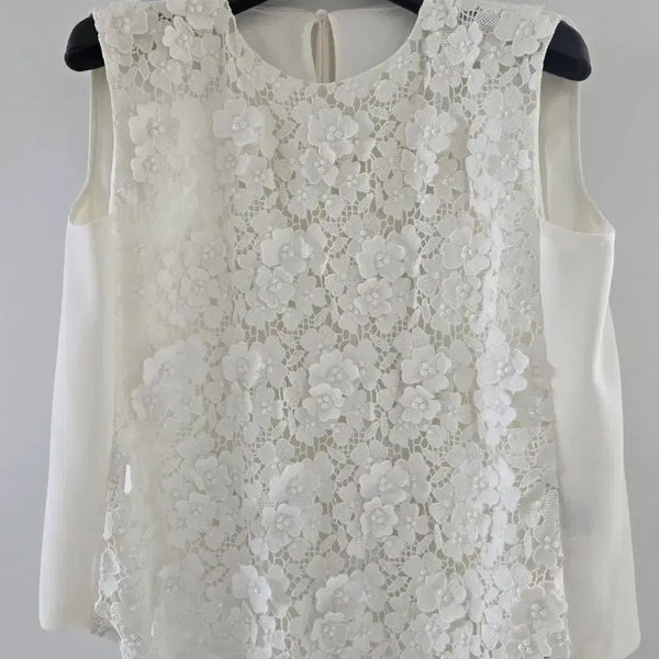 [BUNJANG] Mine Collection White Lace Blouse / 한섬 마인 블라우스
