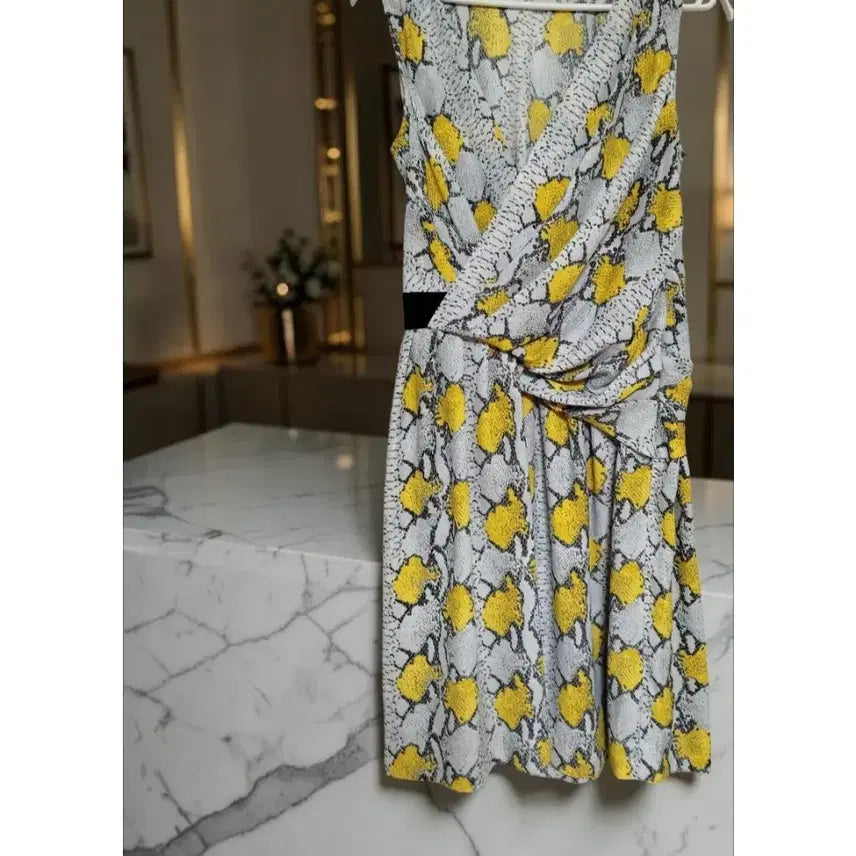 [BUNJANG] Sleeveless Snake Print Dress with Elastic Waistband / 나시 원피스, 슬랩치마