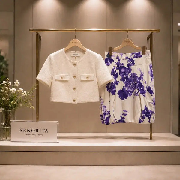 [BUNJANG] Senorita 100% Silk Floral Skirt / 새상품 / 세뇨리타 실크100 플라워 스커트