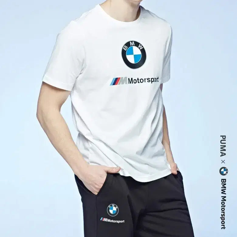 [BUNJANG] Puma BMW Motorsport T-Shirt Size L White / 푸마 정품 BMW 모터스포츠 반팔 티셔츠 105 새제품