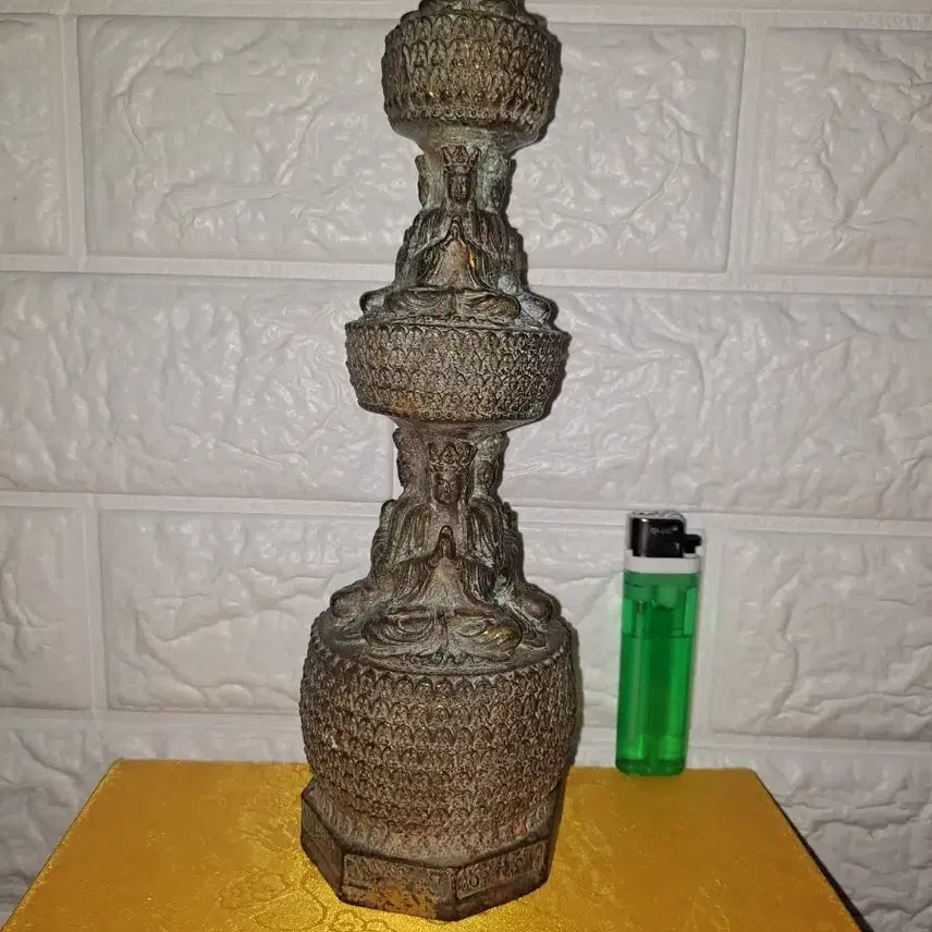 [BUNJANG] Chinese Ming-Qing Dynasty Style Multi-Layer Thousand Buddha Pagoda Statue / 천불탑/희귀 명청대양식 다면다층만불탑불상