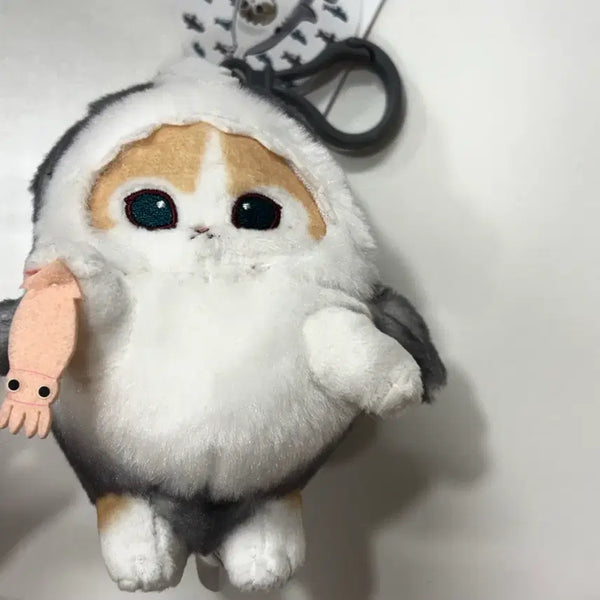 [BUNJANG] Mofusand Shark Costume Cat Plush Keychain Set / 모후샌드 모프샌드 크림냥 상어 코스튬 인형 키링 정품 (새상품) 일괄 할
