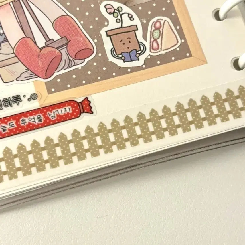[BUNJANG] Mushimhan Haru Fencing Dot Brown Masking Tape (Cut Piece) / [무심한하루] 울타리도트 브라운 마스킹테이프 마테 띵 마테 소분