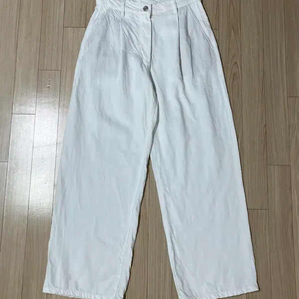 [BUNJANG] Massimo Dutti Pinched Wide White Jeans / 마시모뚜띠 핀턱 와이드 화이트 진