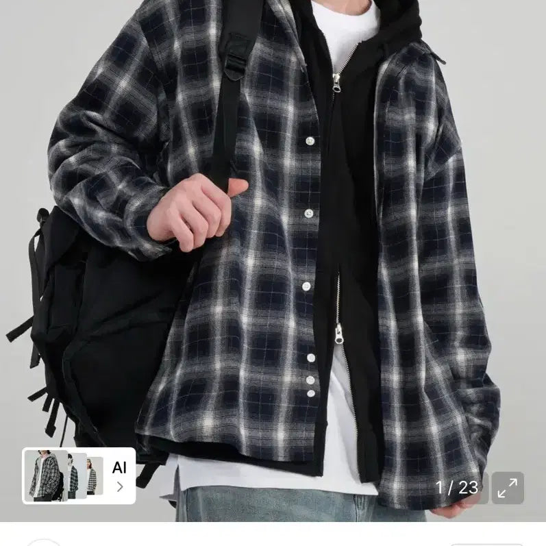 [BUNJANG] Untapped Studio Big Overfit Plaid Check Shirt / 언탭트 스튜디오 빅 오버핏 플레이드 체크 셔츠