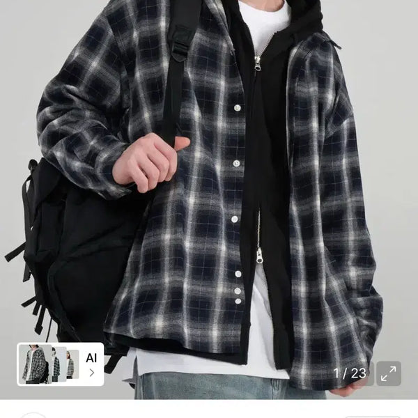 [BUNJANG] Untapped Studio Big Overfit Plaid Check Shirt / 언탭트 스튜디오 빅 오버핏 플레이드 체크 셔츠
