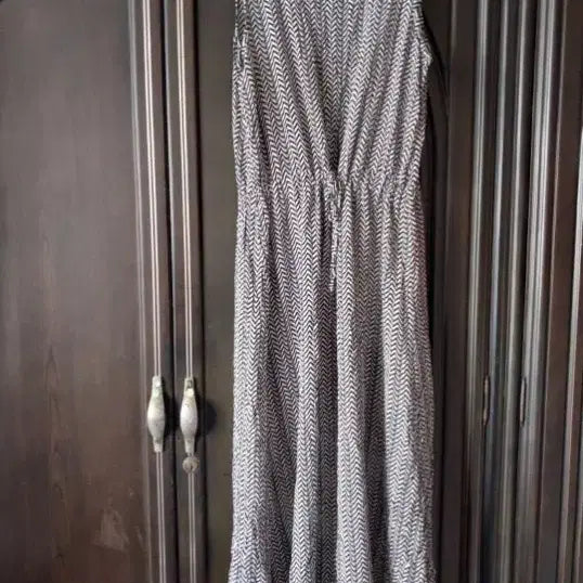 [BUNJANG] Alto Pattern Strap Sleeveless Long Dress / alto패턴 끈 롱  원피스