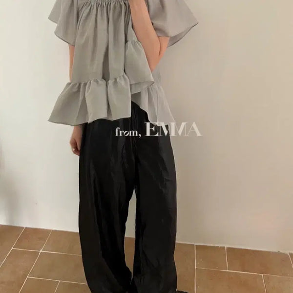 [BUNJANG] Basket Glossy Jogger Pants Black / 바스켓 글로시 조거팬츠 블랙