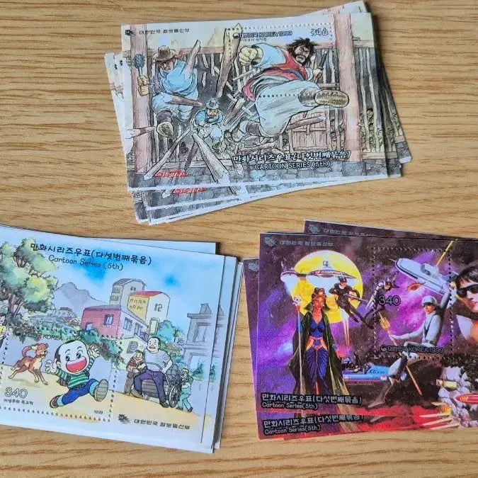 [BUNJANG] Korean Comic Series Stamp Set - 30 Sheets / 한국 만화 시리즈 시트 우표 30장