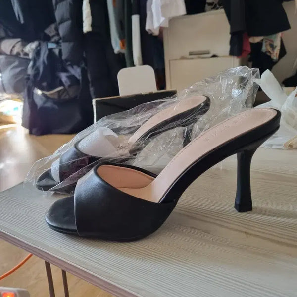 [BUNJANG] Women's Black Balletcore Heel Shoes (Size 220-225mm, 7cm Heel) / 여성구두 여성여름구두 220~225mm 굽7cm 블랙 발레코어구두 새상품