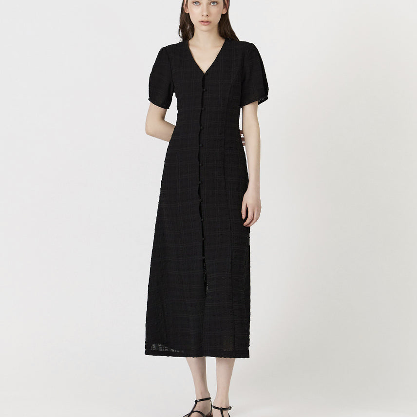 [BUNJANG] Citybreeze Textured Button-Down Dress / 시티브리즈 텍스쳐 버튼다운 원피스