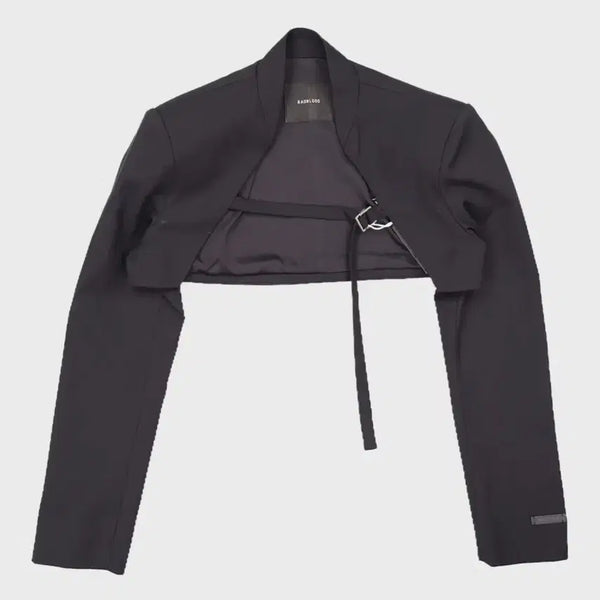 [BUNJANG] BADBLOOD Crop Blazer Jacket Black Strap Bolero / 배드블러드BADBLOOD 크롭 블레이저 자켓 블랙 스트랩 볼레로세미정장숏