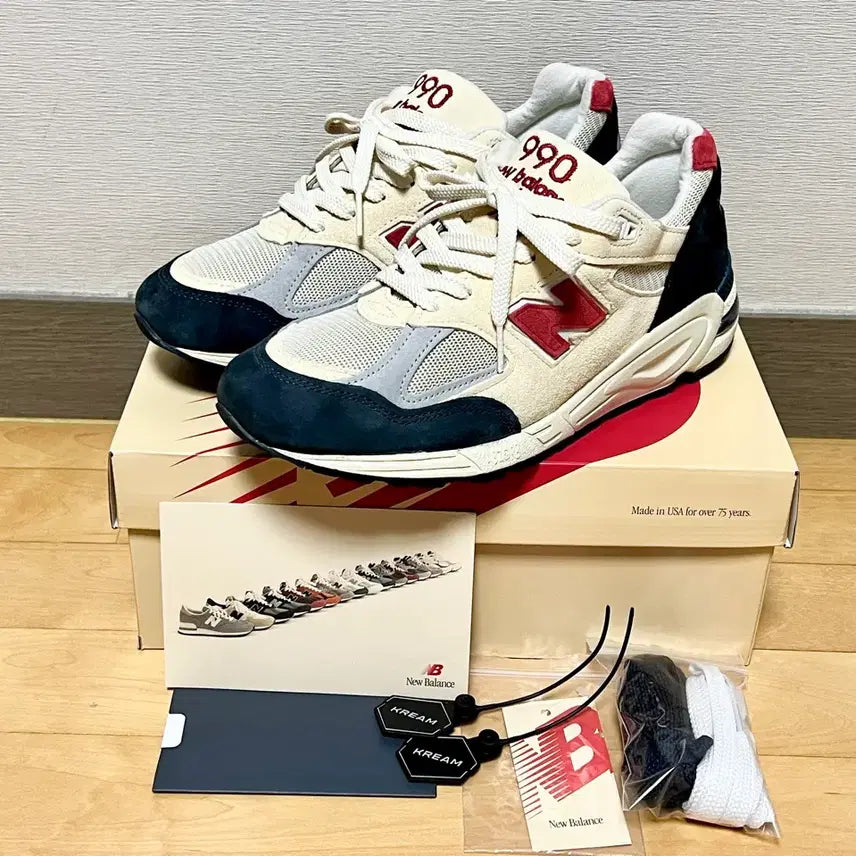 [BUNJANG] New Balance 990v2 Made in USA Navy Sea Salt / [275] 뉴발란스 990v2 메이드 인 USA 네이비 씨 솔트