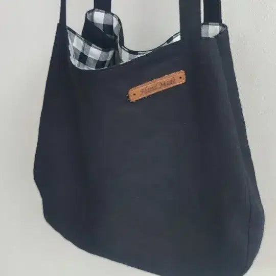 [BUNJANG] Linen Check Reversible Mini Eco Bag / 린넨체크 미니양면에코백