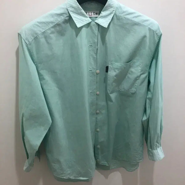 [BUNJANG] ELLE Paris Gingham Check Long Sleeve Shirt / 엘르 파리 깅엄체크 긴팔 남방 셔츠