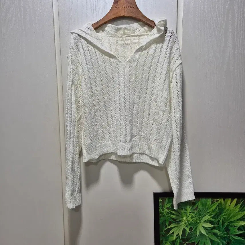 [BUNJANG] White Hooded Knit / (세일)(새상품) 화이트 후드 니트