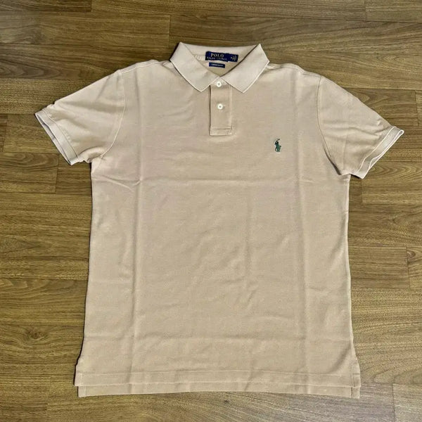 [BUNJANG] Polo Ralph Lauren Custom Slim Fit Mesh Polo Shirt Beige/Green Pony M / 폴로 커스텀슬림핏 메시 폴로 셔츠 베이지/그린포니 M 백화점상품