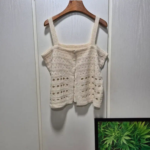 [BUNJANG] Ivory Crochet Bustier Top / (세일)(새상품)아이보리색 크로셰 뜨개 뷔스티에