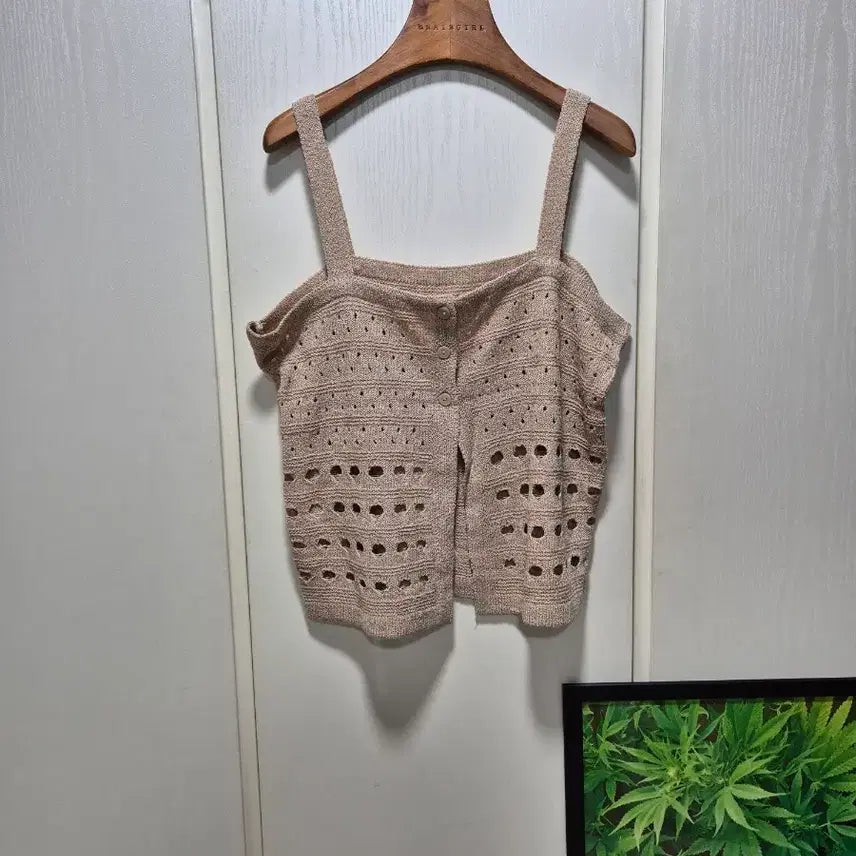 [BUNJANG] Crochet Knit Bustier - Mocha Beige / (세일)(새상품)모카베이지 크로셰 니트 뷔스티에