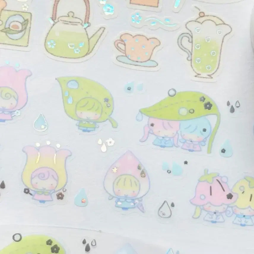 [BUNJANG] Cotton World Raindrop Kiss Cut Washi Tape (Various Patterns) / 코튼월드 빗방울 키스컷 소분띵