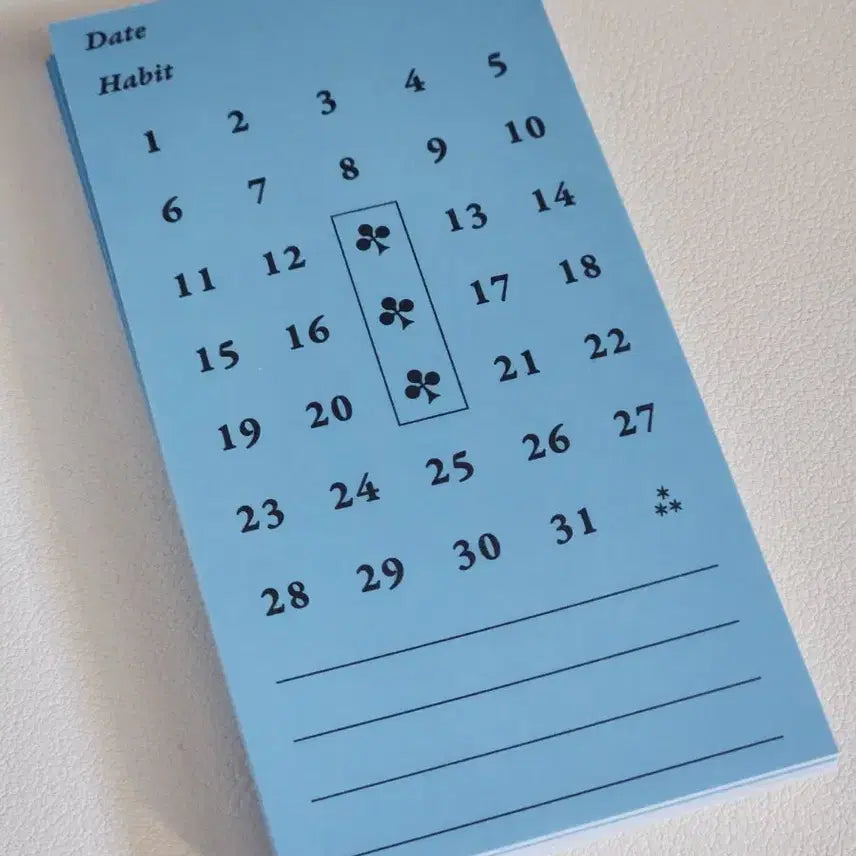 [BUNJANG] Octo Clover Goal Habit Tracker Memo Pad (12 Sheets per Set) / 옥토 클로버 골 해빗 트래커 블루 메모지 떡메 띵