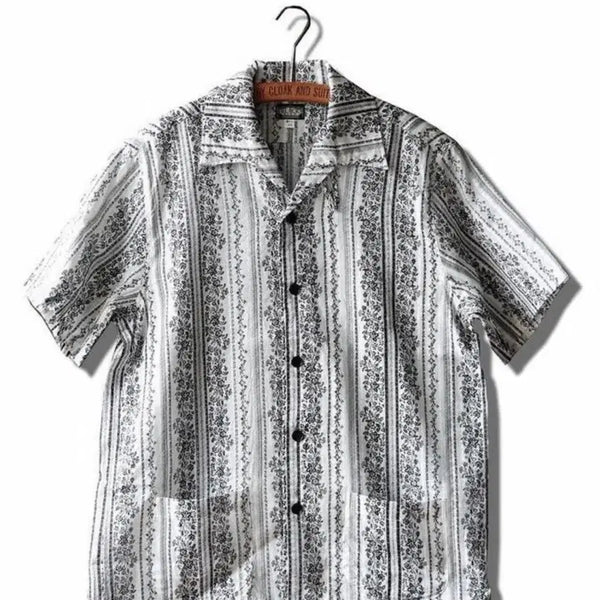 [BUNJANG] Blacksign Flower Stripe Havana Shirt / 블랙사인 자가드 셔츠 Flower Stripe shirts