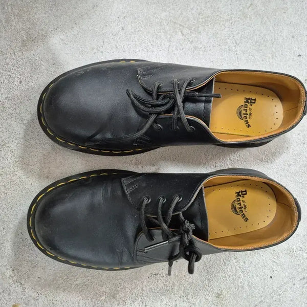 [BUNJANG] Dr. Martens Black Leather 3-Eye Shoes / 닥터마틴 블랙 가죽 3홀 슈즈 가46
