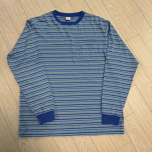 [BUNJANG] KISS BORDER Long Sleeve T-shirt Size 4 / 카키스 보더 롱 슬리브 4사이즈