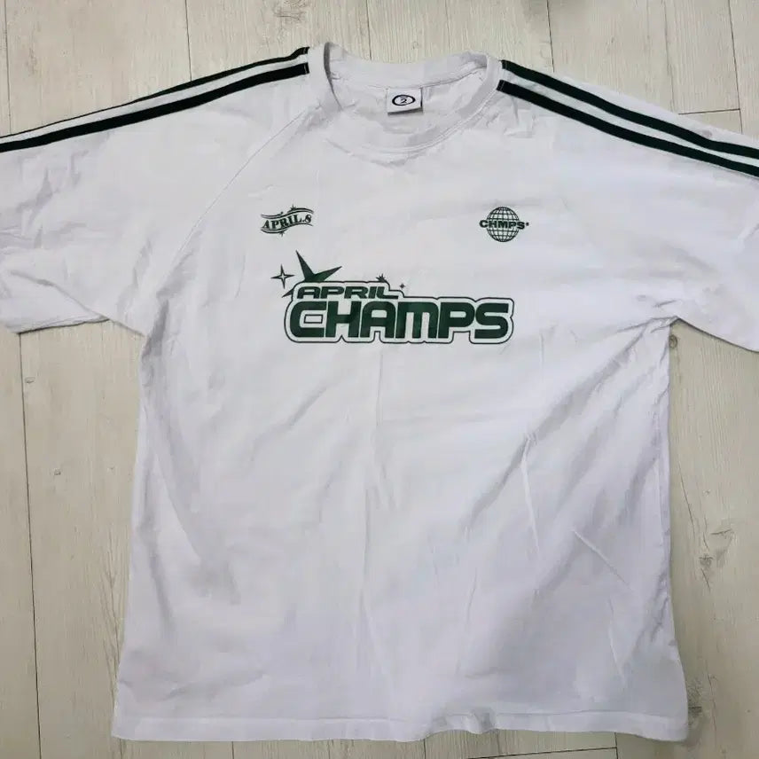 [BUNJANG] April Champ White Short Sleeve T-Shirt / 에이프릴챔프 화이트 반팔 티셔츠