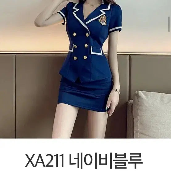 [BUNJANG] Navy Military Uniform Cosplay Costume Two-Piece Set for Women / (새상품) 의상 옷 제복 컨셉 코스프레 투피스 군복 해군 코스튬 여성