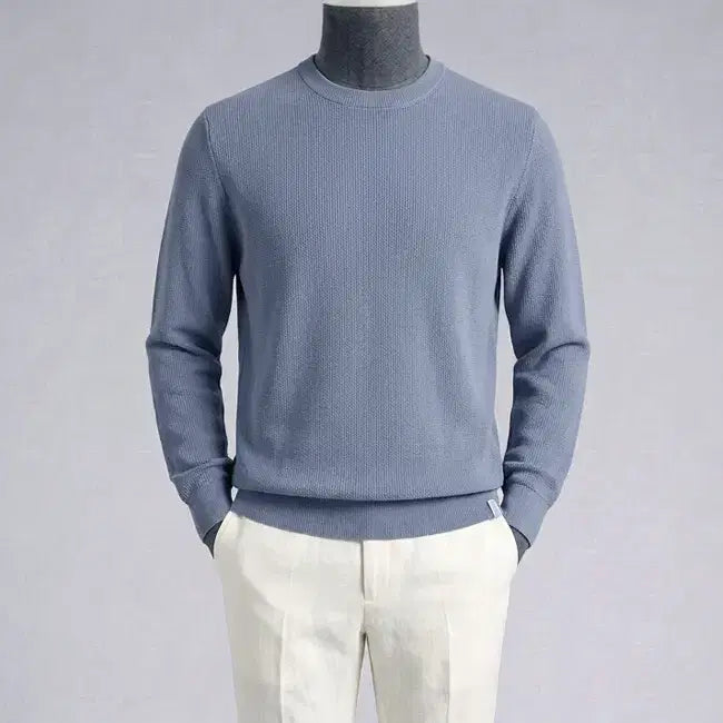 [BUNJANG] ZIOZIA And Z Cotton Cashmere Machine Washable Knit Blue / 지오지아 And Z/앤드지 코튼 캐시미어 머신워셔블 블루 니트/100