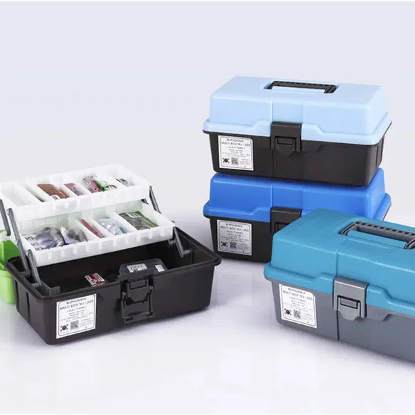 [BUNJANG] Korean Made 3-Tier Fishing Tackle Box Organizer / 국산 낚시소품통 멀티 테클박스 3단