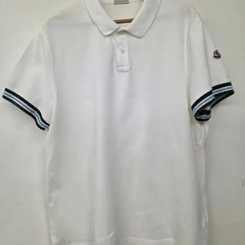 [BUNJANG] Moncler White Polo T-Shirt XL / 몽클레어 화이트 카라티 XL