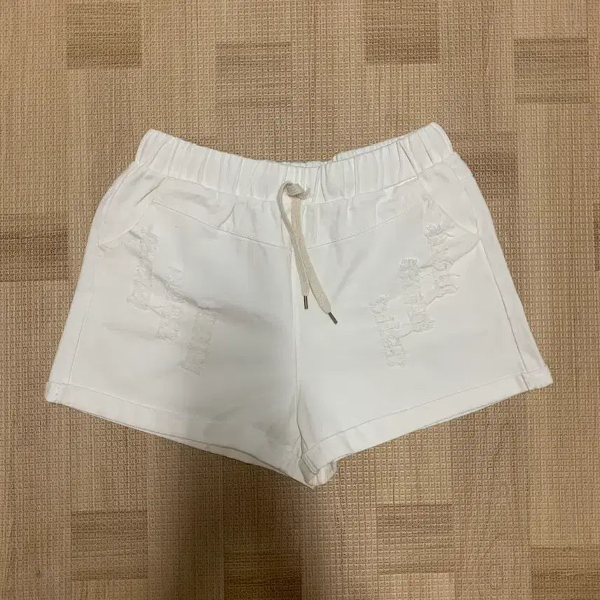 [BUNJANG] White Ripped Denim Shorts / 화이트 찢청 팬츠