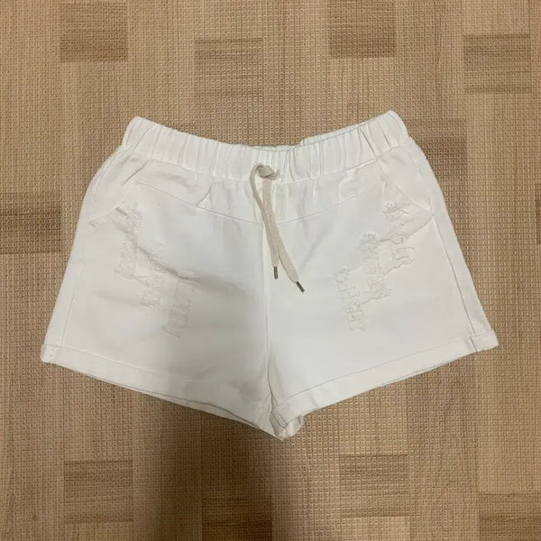 [BUNJANG] White Ripped Denim Shorts / 화이트 찢청 팬츠