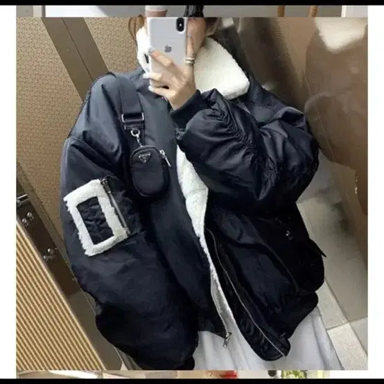 [BUNJANG] Shearling Flight Jumper / 양털 항공 점퍼 새상품