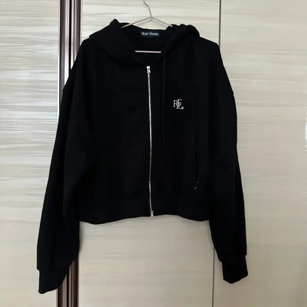 [BUNJANG] ROSE FRANZ Four Seasons Black Hood Zip-Up / 로제프란츠 사계절 꾸안꾸 블랙 후드집업