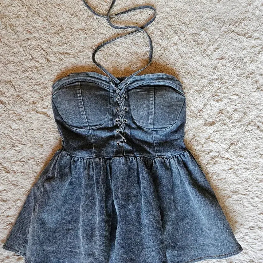 [BUNJANG] Denim Tube Top / 데님 튜브탑