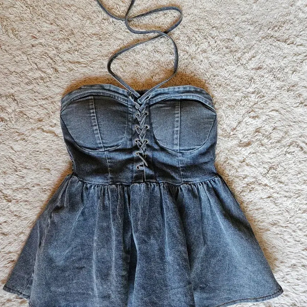 [BUNJANG] Denim Tube Top / 데님 튜브탑